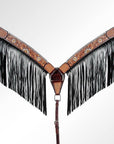 American Darling ADPAF124-BC Western Horse Floral Breast Collor Genuine Leather Tan