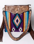 American Darling ADBGA115 Large Crossbody Hand Tooled Saddle Blanket Genuine Leather Women Bag Western Handbag Purse