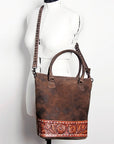 American Darling ADBGZ276 Tote Hand Tooled Genuine Leather Women Bag Western Handbag Purse