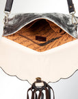 American Darling ADBGZ293 Wallet Hand Tooled Hair-On Genuine Leather Women Bag Western Handbag Purse