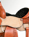 Comfytack Western Horse Ranch Roping Cowboy Saddle American Leather Tack Set Tan