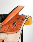 Comfytack Western Horse Ranch Roping Cowboy Saddle American Leather Tack Set Tan