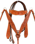 Comfytack Western Horse Ranch Roping Cowboy Saddle American Leather Tack Set Tan