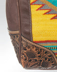 American Darling ADBG516 Duffel Hand Tooled Saddle Blanket Genuine Leather Women Bag Western Handbag Purse