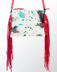 American Darling Western Small Crossbody Bag – Genuine Hair-On Cowhide Leather with Fringes, Adjustable Strap, Handcrafted in Texas