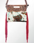 American Darling Clutch Hand Tooled Saddle Blanket Fabric Genuine Leather Western Women Bag Handbag Purse | Purses for Cute