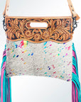 American Darling Clutch Hand Tooled Hair on Genuine Leather Western Women Bag Handbag Purse | Purses for Cute