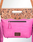 American Darling Clutch Hand Tooled Hair on Genuine Leather Western Women Bag Handbag Purse | Purses for Cute