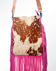 American Darling Messenger Hand Tooled Hair On Genuine Leather Western Women Bag Handbag Purse | Cute