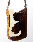 American Darling ADBG593 Large Crossbody Hand Tooled Hair-On Genuine Leather Women Bag Western Handbag Purse