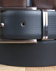 Premium Full-Grain Italian Leather Dress Belt With Silver-Plated Removable Buckle