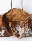 American Darling ADBG608 Duffel Hand Tooled Hair On Genuine Leather Women Bag Western Handbag Purse