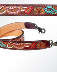 American Darling ADSTF139 Hand Tooled Genuine Leather Crossbody Handle Strap For Bags