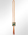 American Darling ADJW101A Braided Genuine Leather Jewelry Necklace with Concho