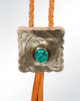 American Darling ADJW101A Braided Genuine Leather Jewelry Necklace with Concho