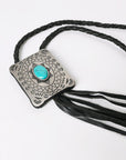 American Darling ADJW101B Braided Genuine Leather Jewelry Necklace with Concho