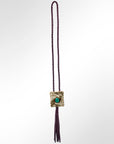 American Darling ADJW101C Braided Genuine Leather Jewelry Necklace with Concho