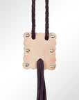 American Darling ADJW101C Braided Genuine Leather Jewelry Necklace with Concho