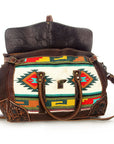 American Darling ADBG643 Duffel Hand Tooled Saddle Blanket Genuine Leather Women Bag Western Handbag Purse