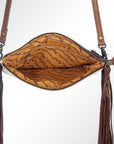 American Darling Western Small Crossbody Bag – Genuine Hair-On Cowhide Leather with Fringes, Adjustable Strap, Handcrafted in Texas