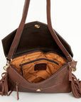 American Darling ADBGD122 Envelope Hand Tooled Hair-On Genuine Leather Women Bag Western Handbag Purse