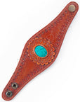 American Darling Bracelet Hand Tooled Carved Genuine Leather Women | Handmade Western Rustic
