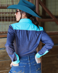 DENIM & TURQ PERFORMANCE RODEO SHIRT