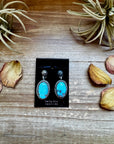 Golden Hill Turquoise Dangle Earrings – Sterling Silver, Post Style, USA Made