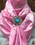 35X35" Solid Pink Wild Rag / Scarf WRS27 - Western Concho Wild Rag Slides - Assorted