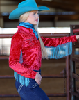 REBA VELVET FRINGE PERFORMANCE RODEO SHIRT