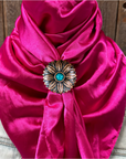 35X35" Solid Fuchsia Wild Rag / Scarf WRS12 - Western Concho Wild Rag Slides - Assorted