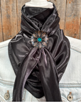 35X35" Solid Black Wild Rag / Scarf WRS4 - Western Concho Wild Rag Slides - Assorted