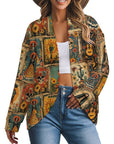 Baha Ranch Dia de las Muertes Drop Shoulder Cardigan