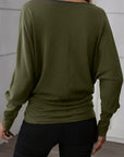 Solid Extended Cuff Long Sleeve Top
