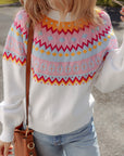 Avery Print Drop Shoulder Sweater