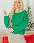 Raven Backless Bubble Sleeve Sweater