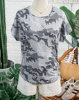 Camo Short Sleeve Round Neck T-Shirt