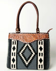 American Darling Tote Hand Tooled Saddle Blanket Genuine Leather Women Bag Western Handbag Purse