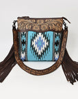American Darling SIGNATURE CROSSBODY Hand Tooled Upcycled Wool Genuine Leather women bag western handbag purse
