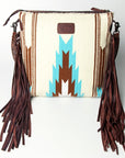 American Darling SIGNATURE CROSSBODY Hand Tooled Upcycled Wool Genuine Leather women bag western handbag purse