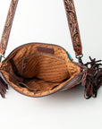 American Darling SIGNATURE CROSSBODY Hand Tooled Upcycled Wool Genuine Leather women bag western handbag purse