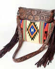 American Darling SIGNATURE CROSSBODY Hand Tooled Upcycled Wool Genuine Leather women bag western handbag purse