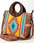 American Darling ADBG616B Tote Saddle Blanket Genuine Leather Women Bag Western Handbag Purse