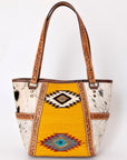 American Darling ADBG617B Tote Hair-On Saddle Blanket Genuine Leather Women Bag Western Handbag Purse