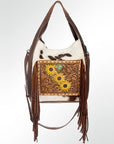 American Darling Hobo Bag Hand Tooled Floral Carved Genuine Leather Western Purse with Buck Stitched Trim & YKK Zipper