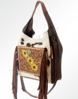 American Darling Hobo Bag Hand Tooled Floral Carved Genuine Leather Western Purse with Buck Stitched Trim & YKK Zipper