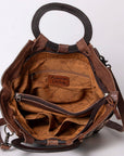 American Darling Hand Tooled Hair On Genuine Leather Women Bag Western Handbag Purse