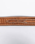 36 In Hilason Basketweave Western Leather Mens Womens Ranger Belt Tan