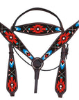 Hilason Western Horse Headstall Breast Collar Set American Leather Brown
