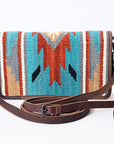 American Darling Organizer Saddle Blanket Genuine Leather Western Women Bag Handbag Purse | for Cute Travel
